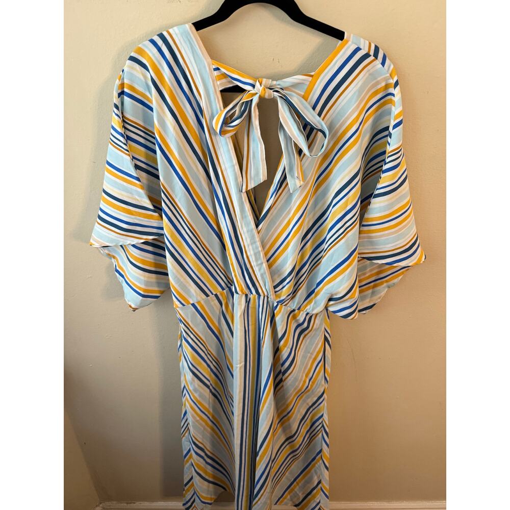 Eloquii Blue & Yellow Striped Dress Size Striped 16 - Picture 4 of 10